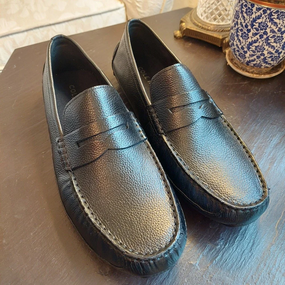 NEW! Cole Haan Men's Wyatt Penny Driver Black Leather Loafers C38479 Size 10.5M